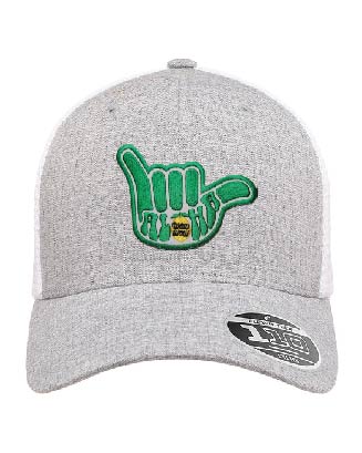 Flexfit Adult 110 Adjustable Mesh Cap - Hthr Grey/ White